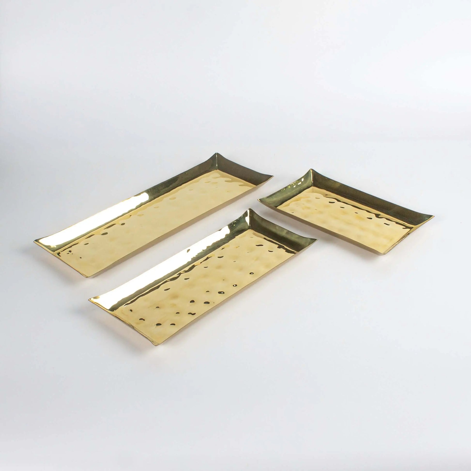 Hammered Gold Serving Trays Set - Pieces SA