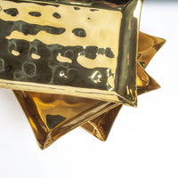 Load image into Gallery viewer, Hammered Gold Serving Trays Set
