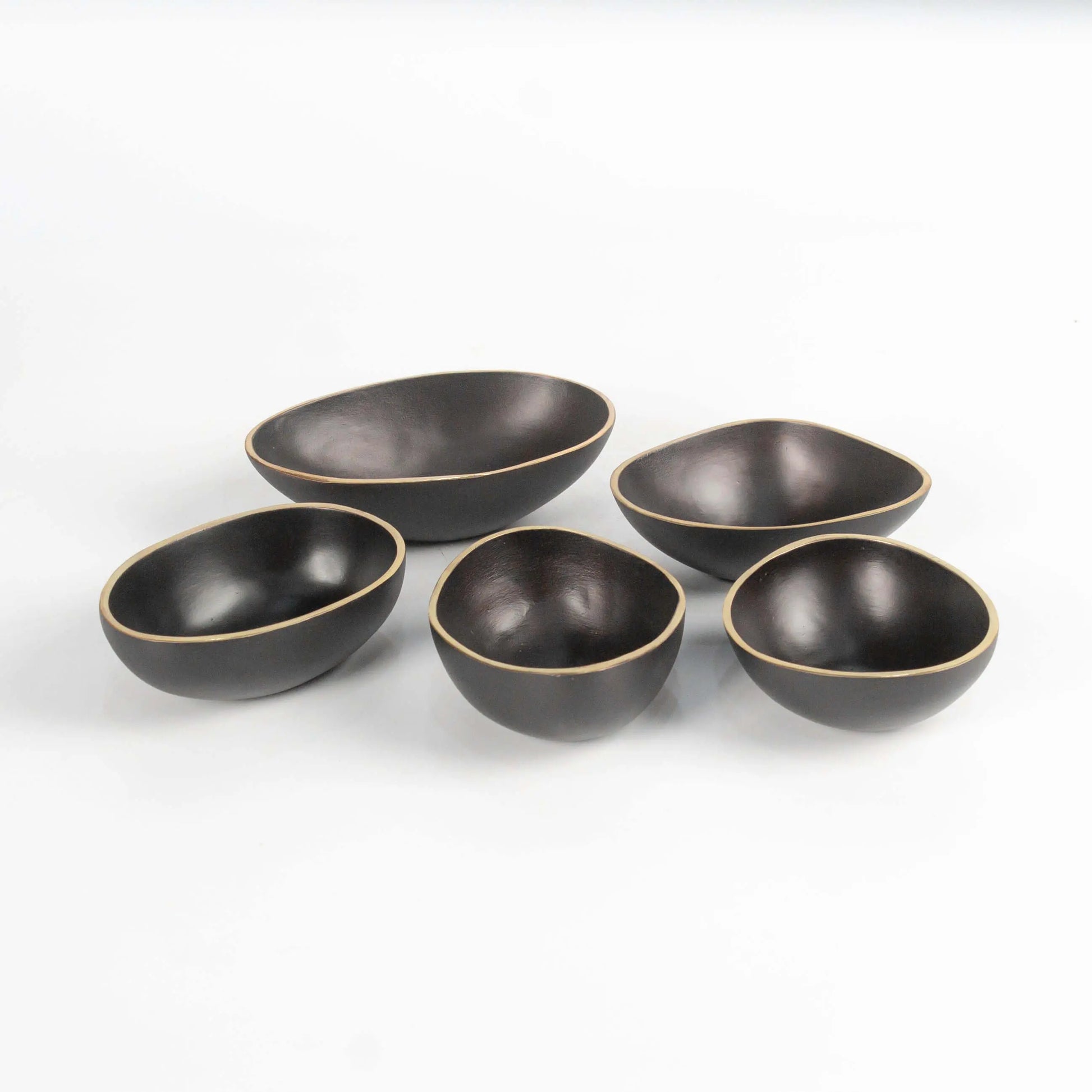 Set of Bowls Organic Shapes Black Gold - Pieces SA