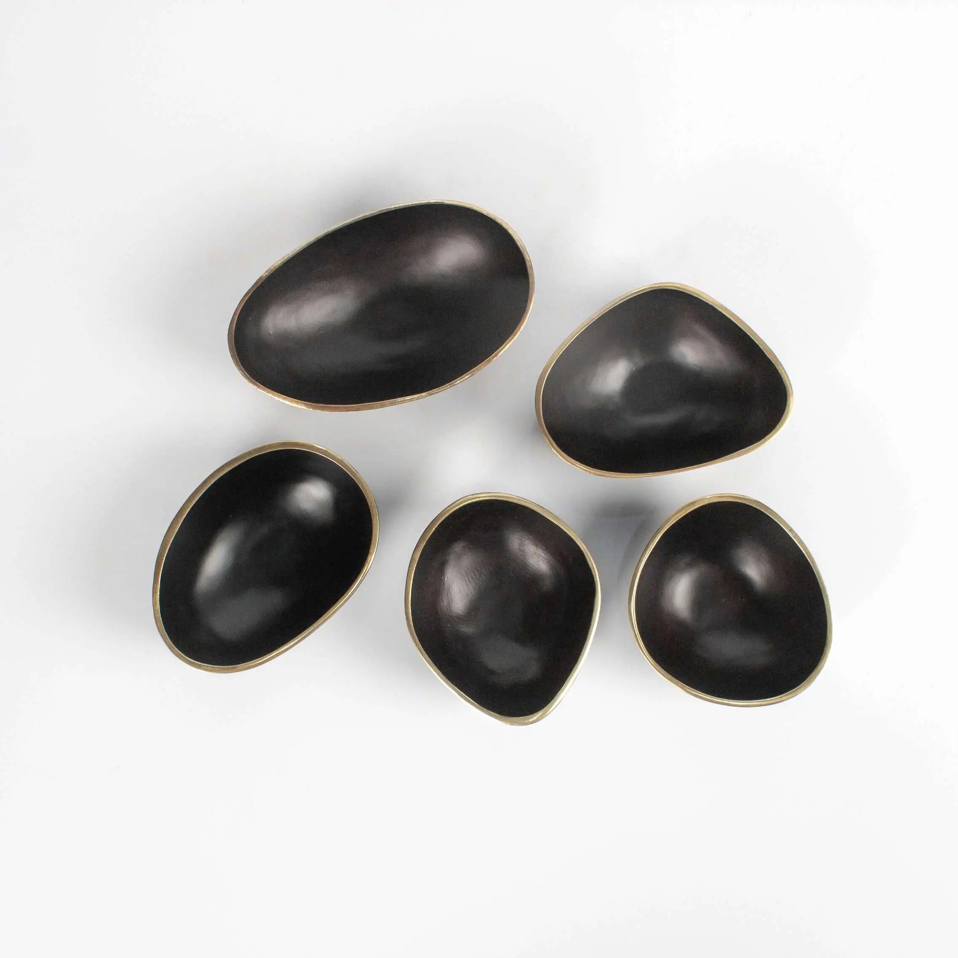 Set of Bowls Organic Shapes Black Gold - Pieces SA