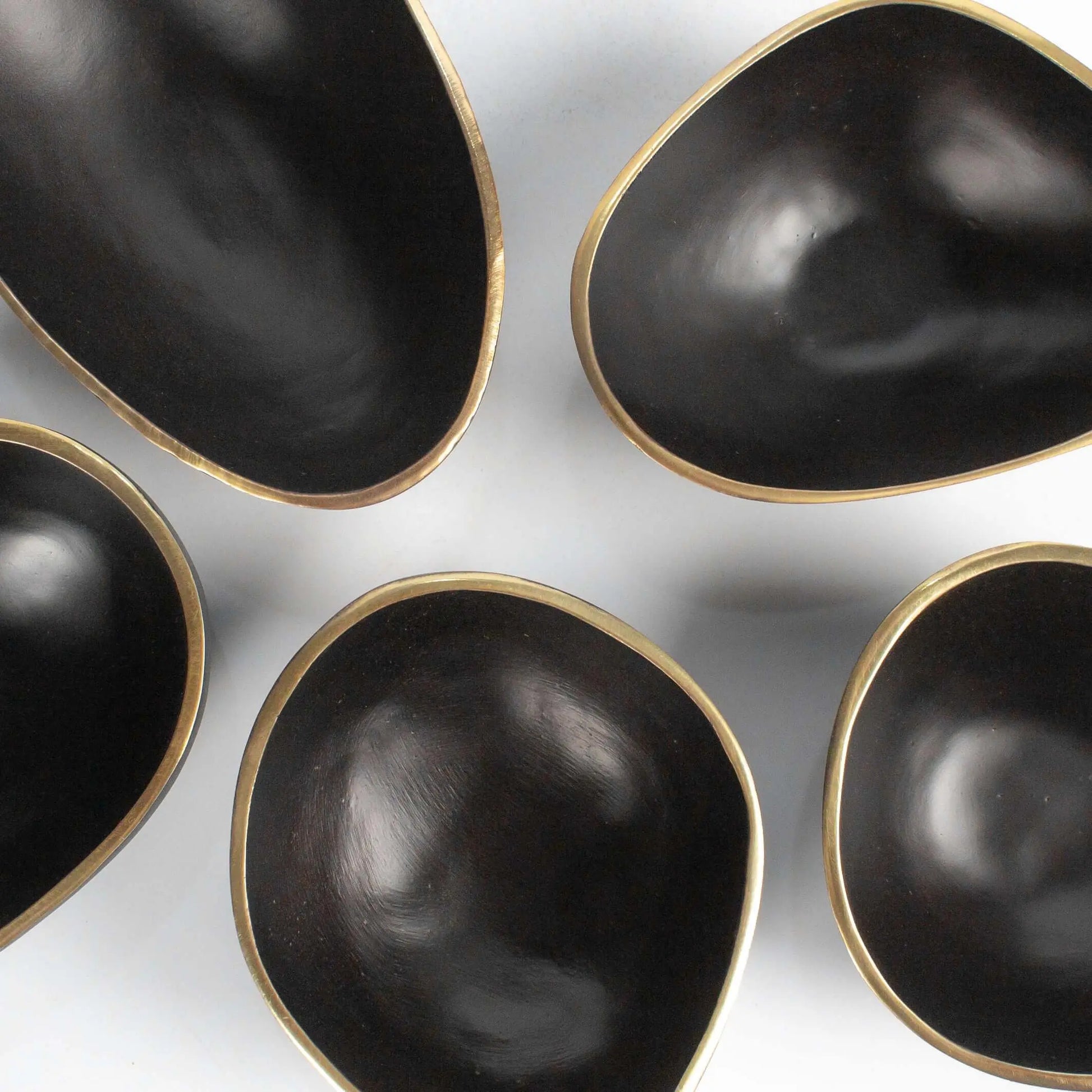 Set of Bowls Organic Shapes Black Gold - Pieces SA