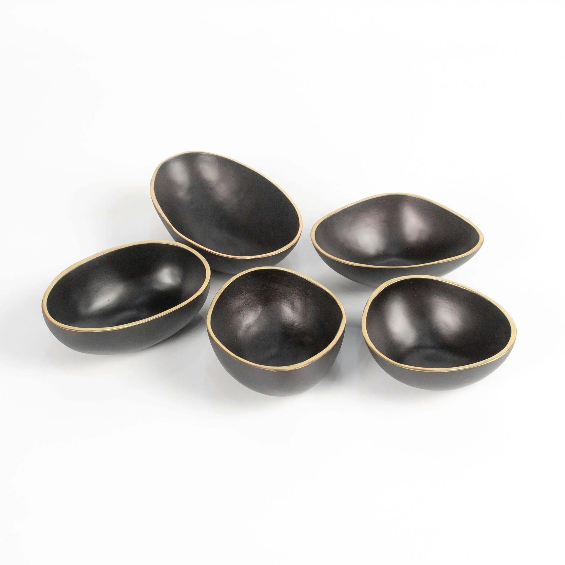 Set of Bowls Organic Shapes Black Gold - Pieces SA