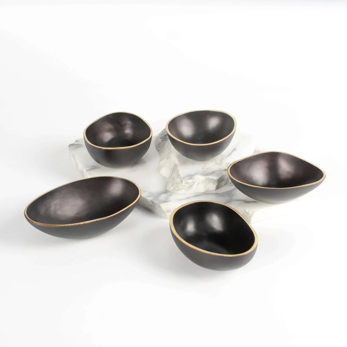 Set of Bowls Organic Shapes Black Gold - Pieces SA