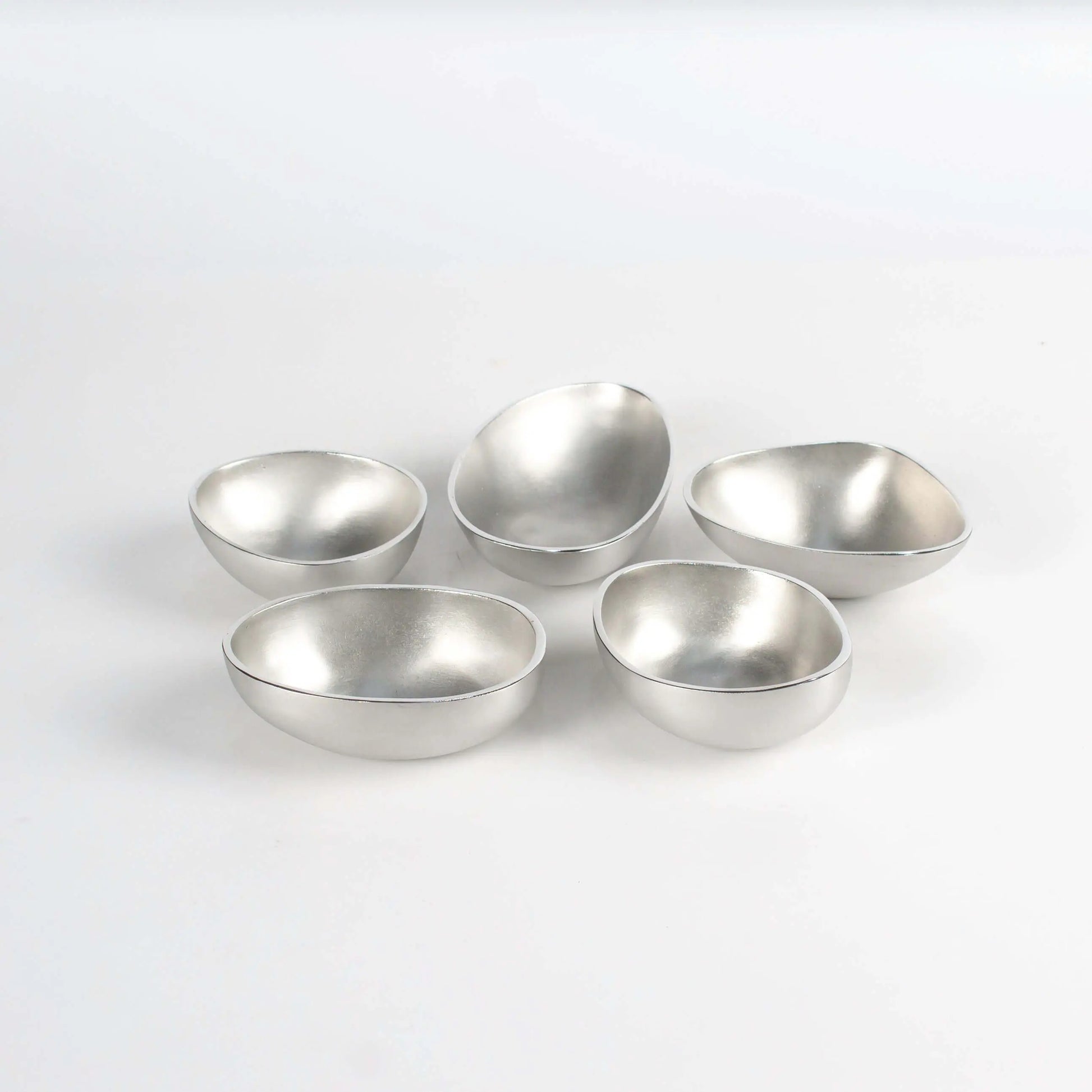 Set of Bowls Organic Shapes Silver - Pieces SA