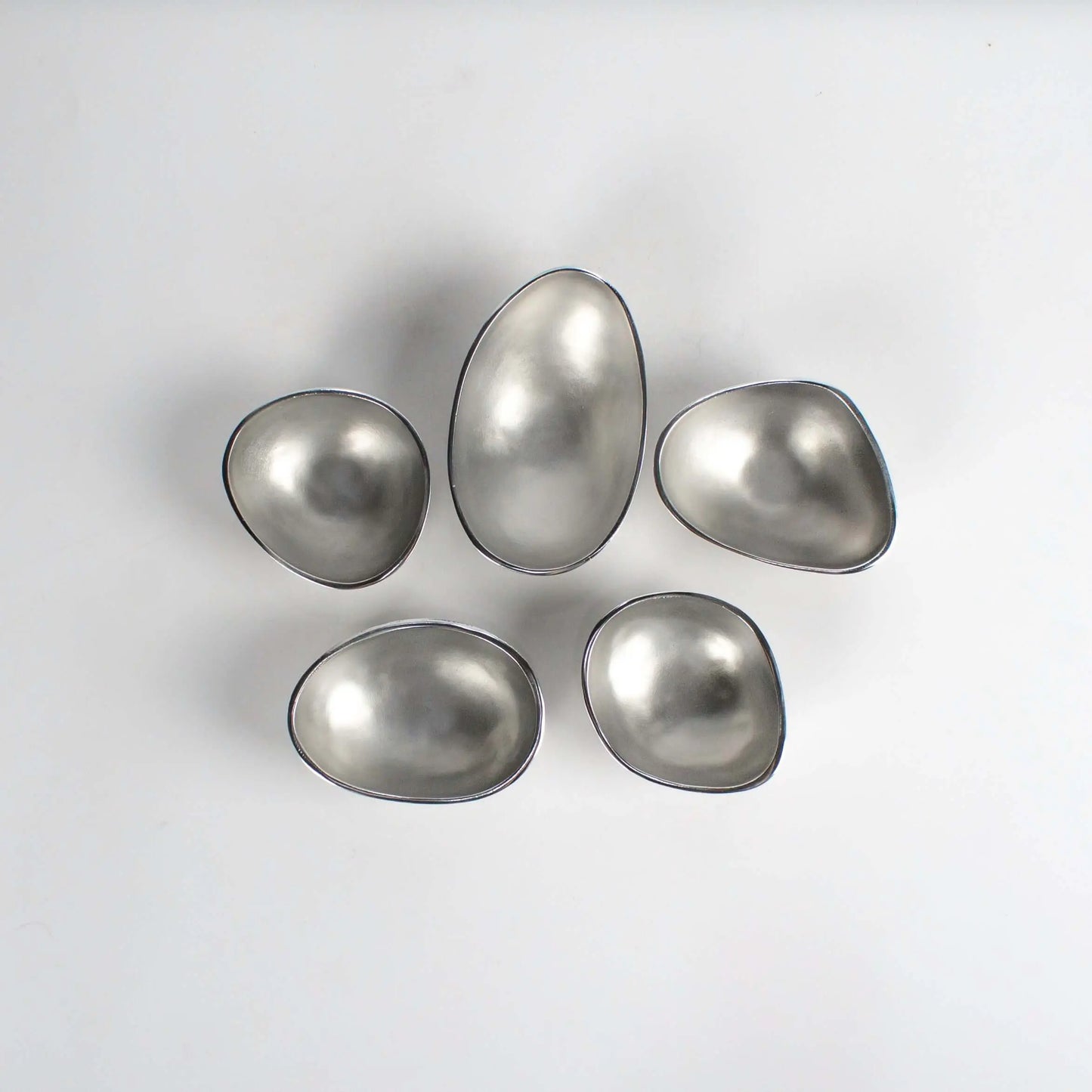 Set of Bowls Organic Shapes Silver - Pieces SA