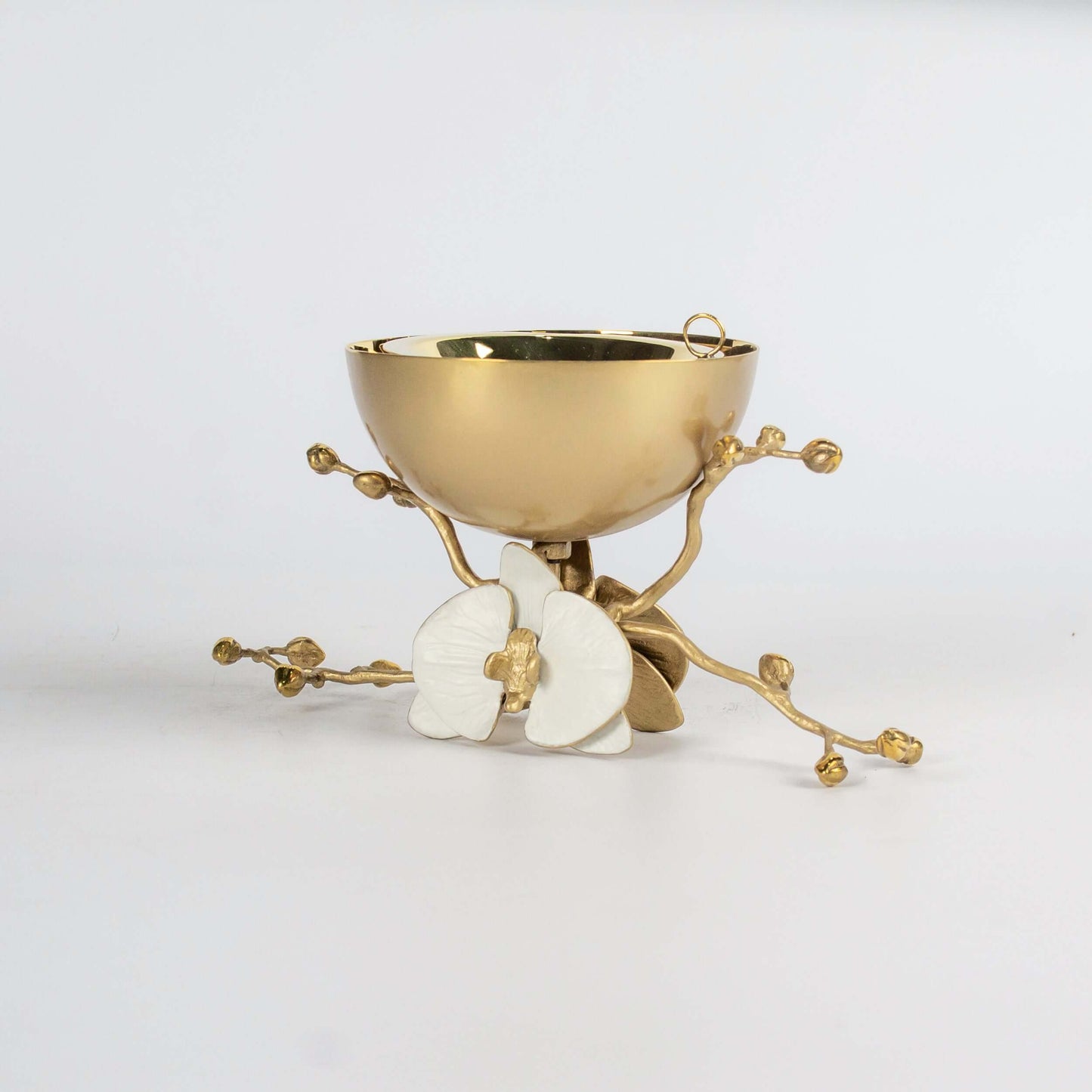 Mubkhar Orchid Branch Gold Bowl White Flower - Pieces SA