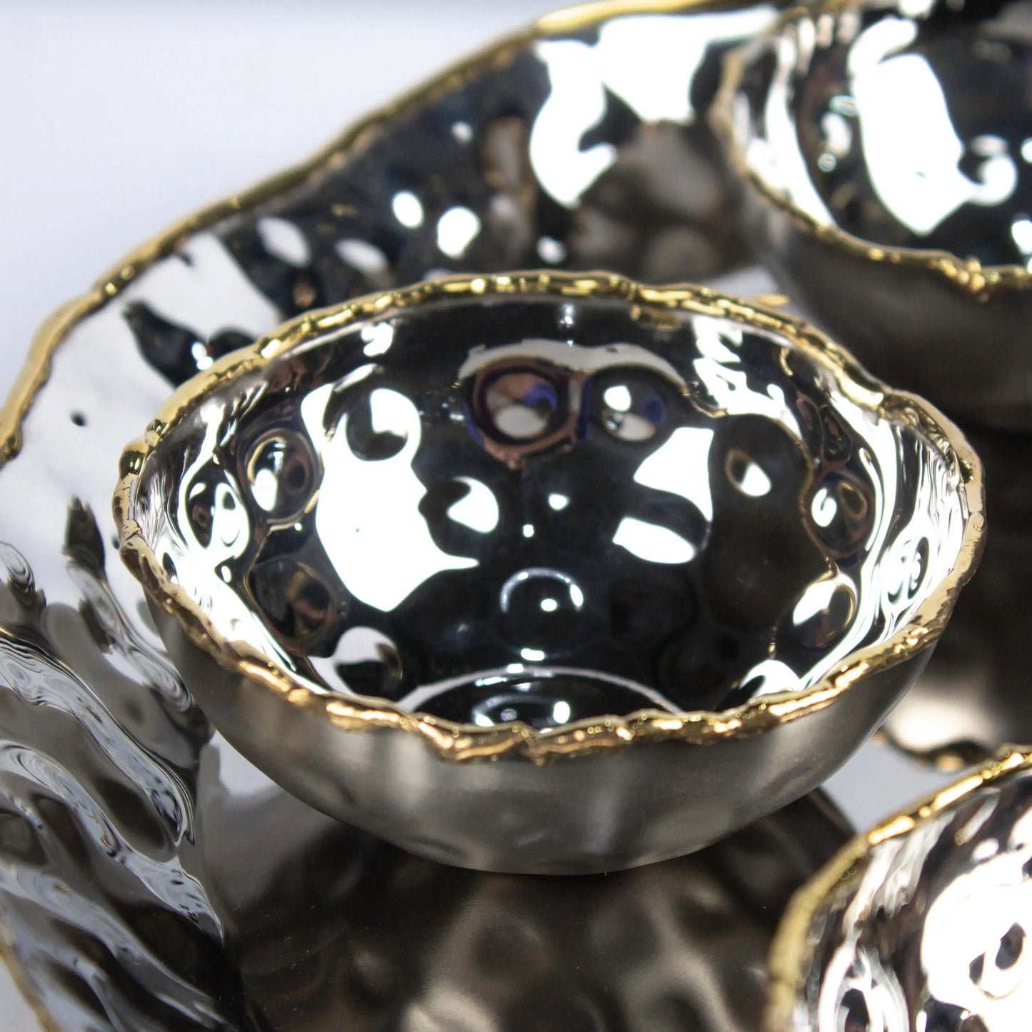 Molten Metal Thali and Bowls Set - Pieces SA