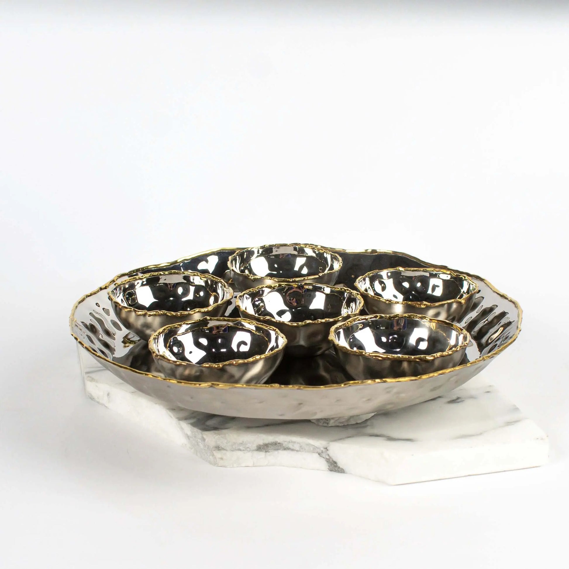 Molten Metal Thali and Bowls Set - Pieces SA