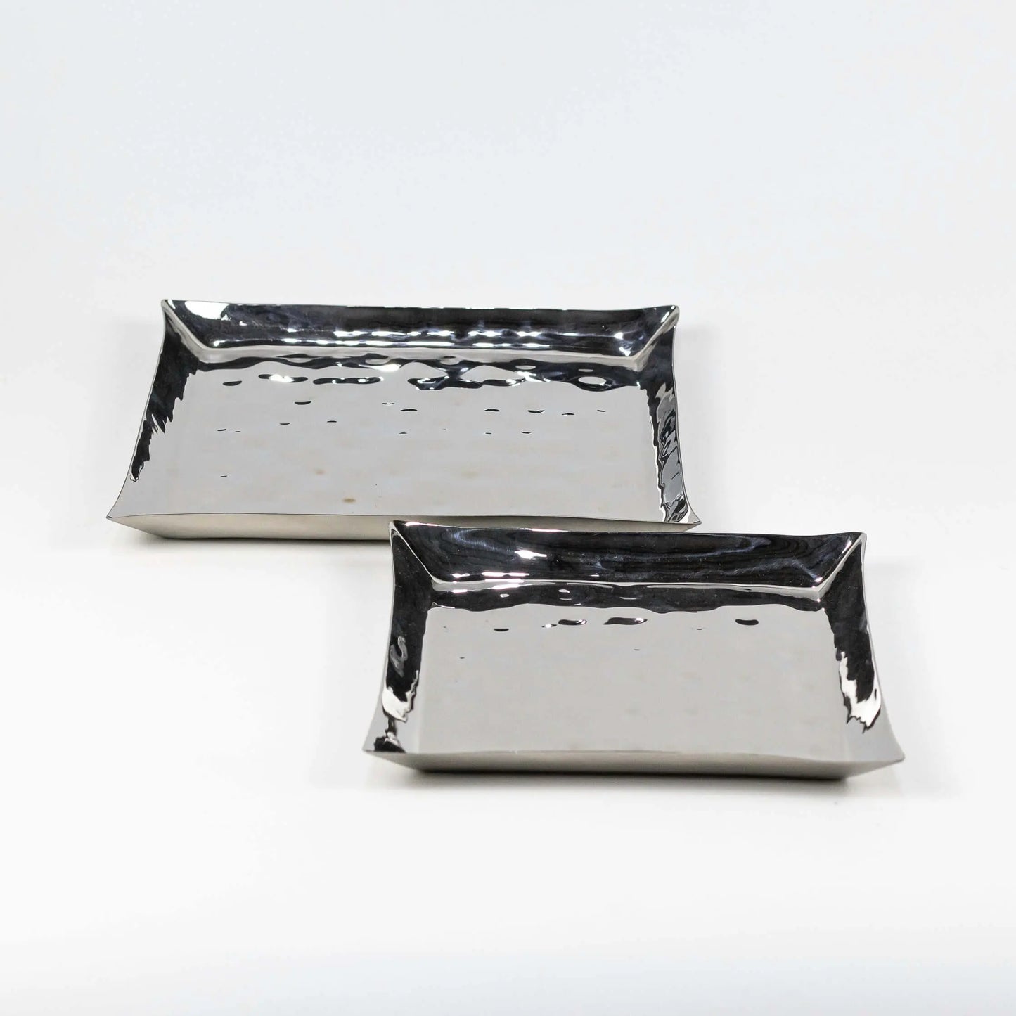 Hammered Silver Snacks Platter Set - Pieces SA