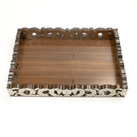 Load image into Gallery viewer, Sadaf Engraved Wooden Tray Rectangular
